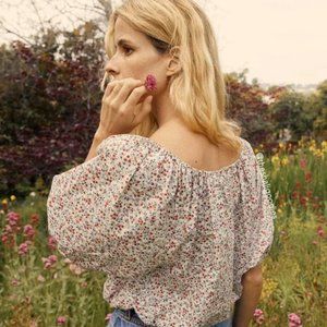 Doen Lotus Top Briarwood Floral Cotton Crop Top XL